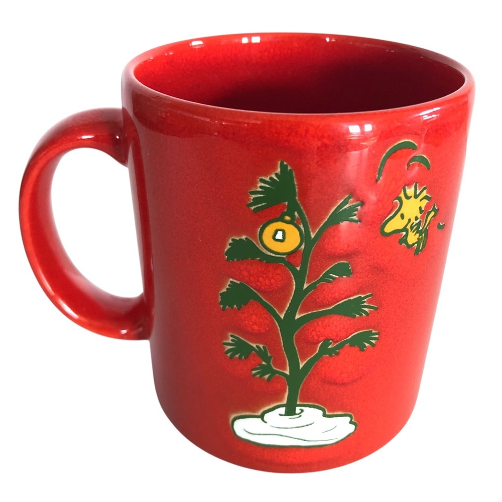 VINTAGE 90s Y2K Waechtersbach Fun Factory Peanuts Woodstock Christmas Tree Mug